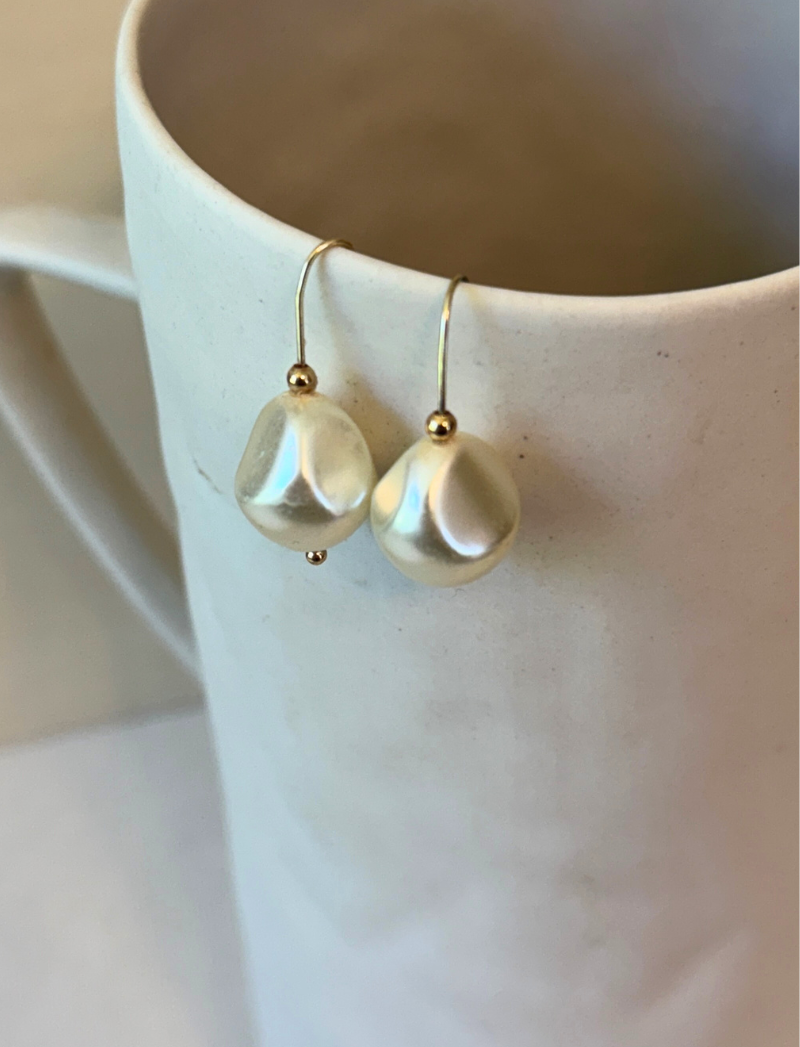 Antique pearl drop earrings