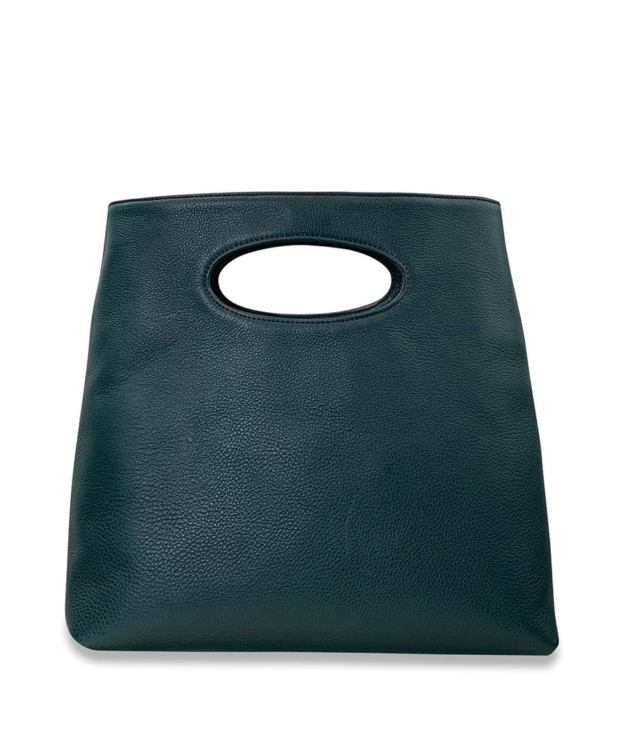 Alys Tall Tote in Mountain Mist leather, side view